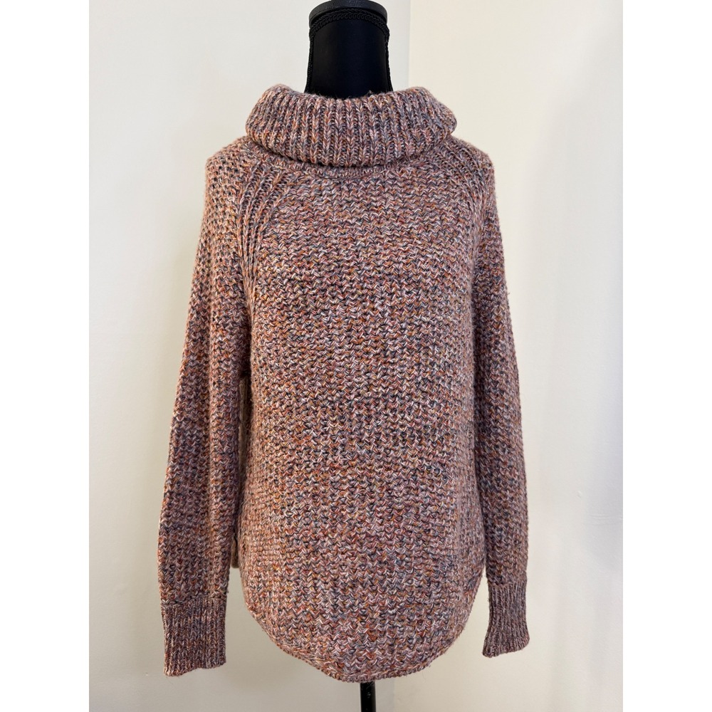 prAna Marled Chunky Knit Sweater Small Alpaca Wool Blend Earth Tones
